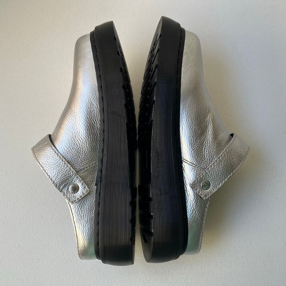 Dr Martens Laketen Slingback Mules Leather Clogs Men Size 12 Metallic Silver NEW - Picture 6 of 13